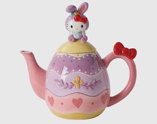 HELLO KITTY EASTER TEAPOT CERAMIC