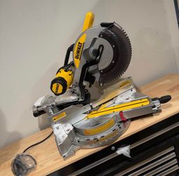 Dewalt 15 Amp Corded 12 in. Double Bevel Sliding Compound Miter Saw, Blade Wrench and Material Clamp