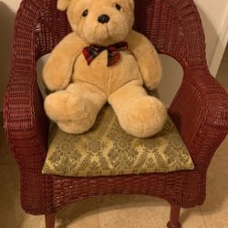 This chair is made of strong wicker