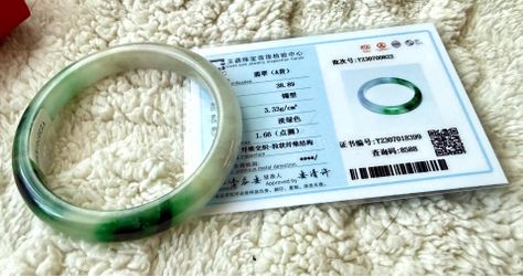 56mmCertificate (Grade A)Myanmar Natural Green Jadeite Jade Bangle