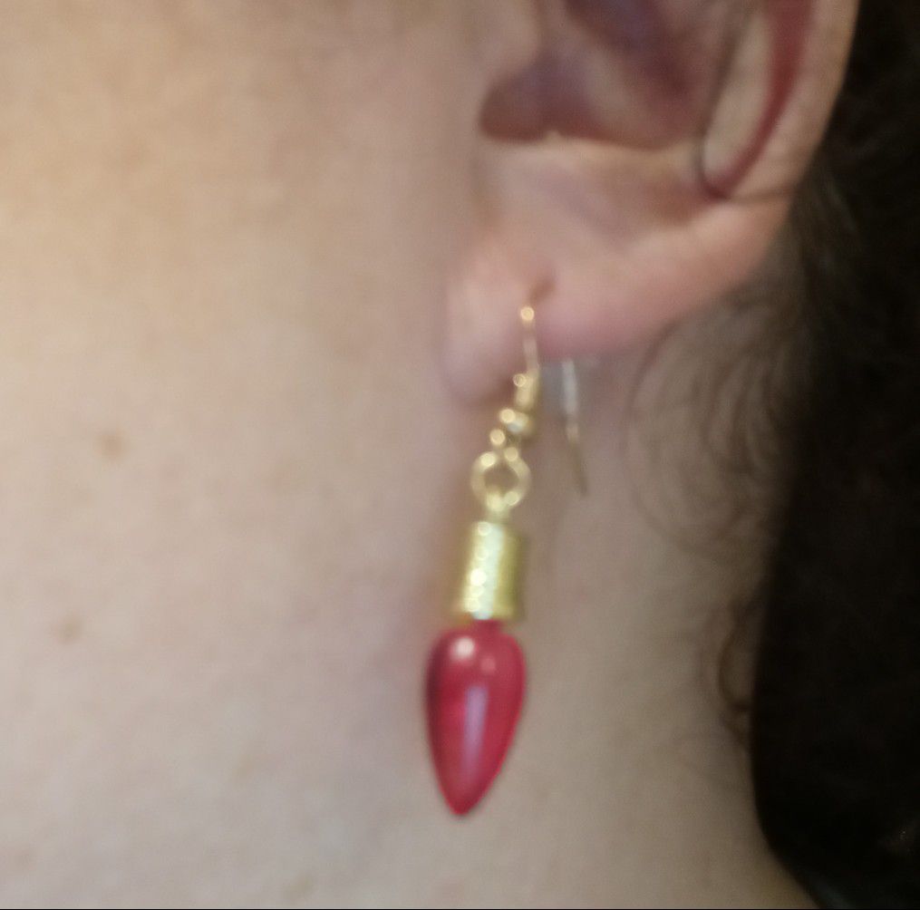 Red Christmas Bulb Earrings
