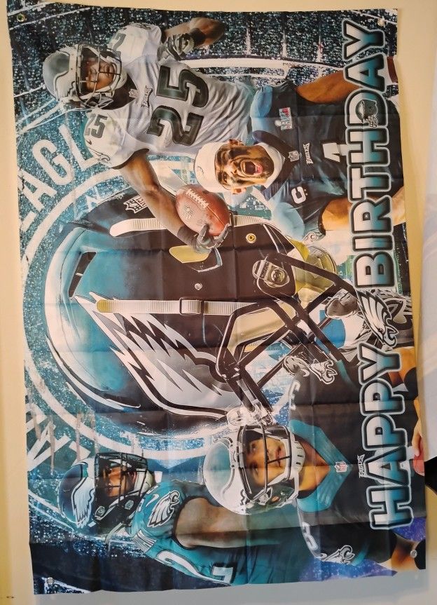 Eagles Happy Birthday Banner 3.5 x 5 Ft New