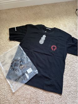Chrome Hearts Pocket Tee Red Horseshoe Logo size L
