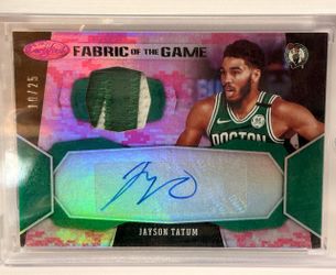 2020-21 Jayson Tatum Certified Fabric of the Game AUTO /25 GAME-WORN Patch