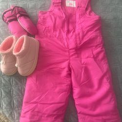 Toddler Girls  Snow Overall, Gloves And Boots 
