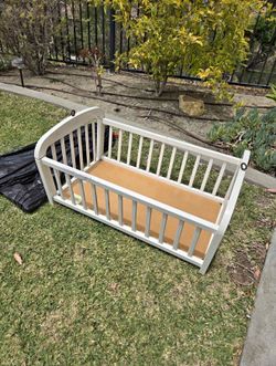White Wooden Baby Cradle