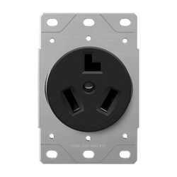 ENERLITES - Industrial Grade Flush Mount Receptacle, 30A, 10-30R - BLACK