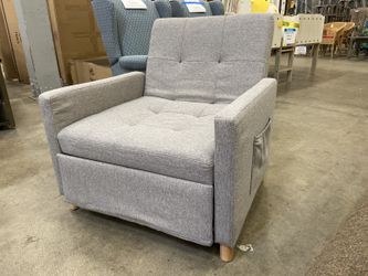 Light Grey Convertible Sleeper Lounge Chair