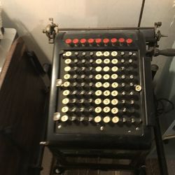 Burroughs Vintage Adding Machine On Stand