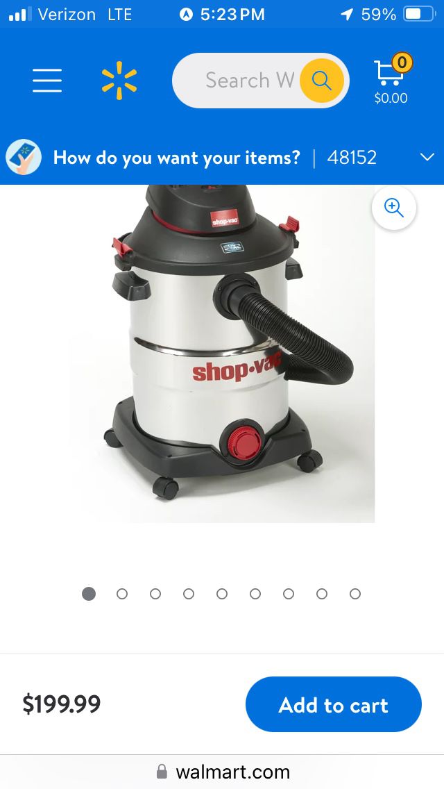 12 Gallon Shop Vac Only Used Once For Flooding 