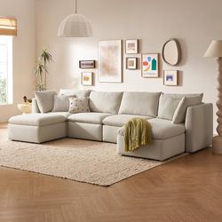 mopio Oversized Modular Sectional Sofa with Fully Removable Covers and Storage, Convertible U, L-Shaped and Sleeper Sectional, Modern Couches with Ott