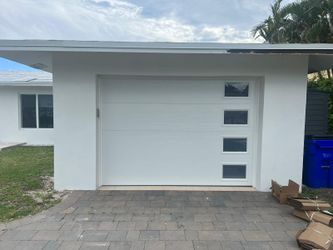 Smooth 8X7 Garage Door - Free Install - Brand New! Hurricane Ready Modern Design