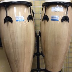 Eclipse Rhythm Tech Tan Colored Set Of Congas 