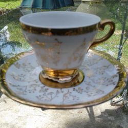 Sterling China Porcelain Gold Rim Footed Demitasse Cups set/4