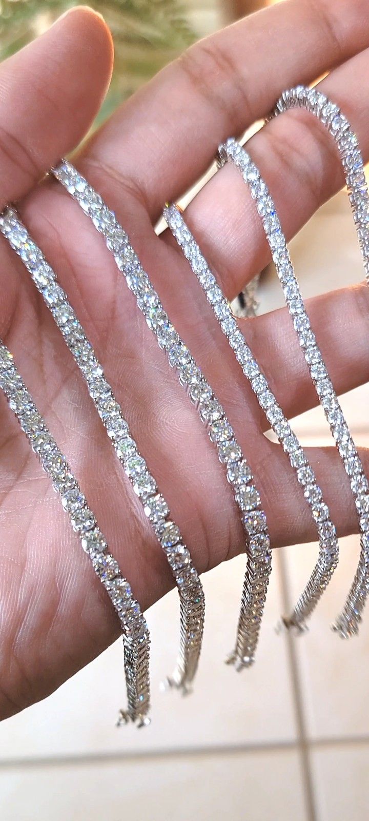 925 Silver Tennis Moissanite Bracelets Made In Italy For Men Women And Kids