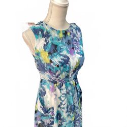 DressBarn: Multi-Colored watercolor Dress Size 4