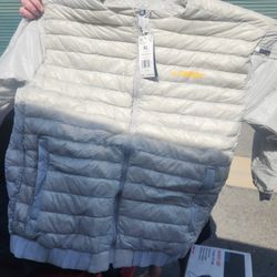 XL Adidas Hike Bomber Jacket Off White