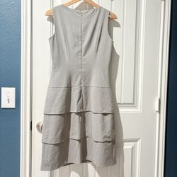 Calvin Klein Women's 4 Office Dress Sleeveless Light Gray Dress Zipper