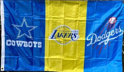 Cowboys Lakers Dodgers Trio Flag 5ftx3ft $25 Firm On Price