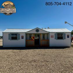 Luxurious 12x34 Center Porch Cabin Shed - On Sale Now!
