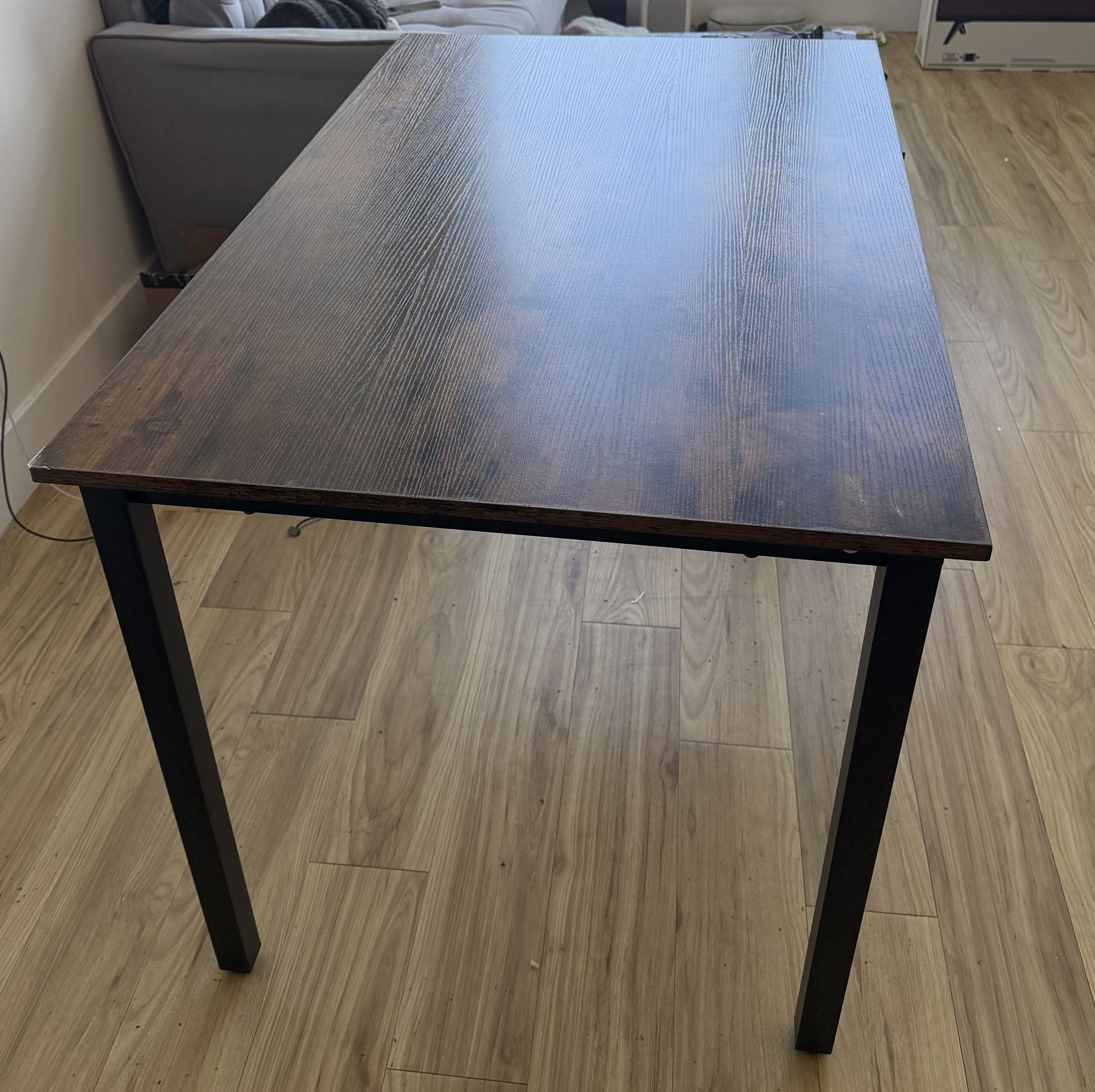 Wooden Dining Table With Metal Legs