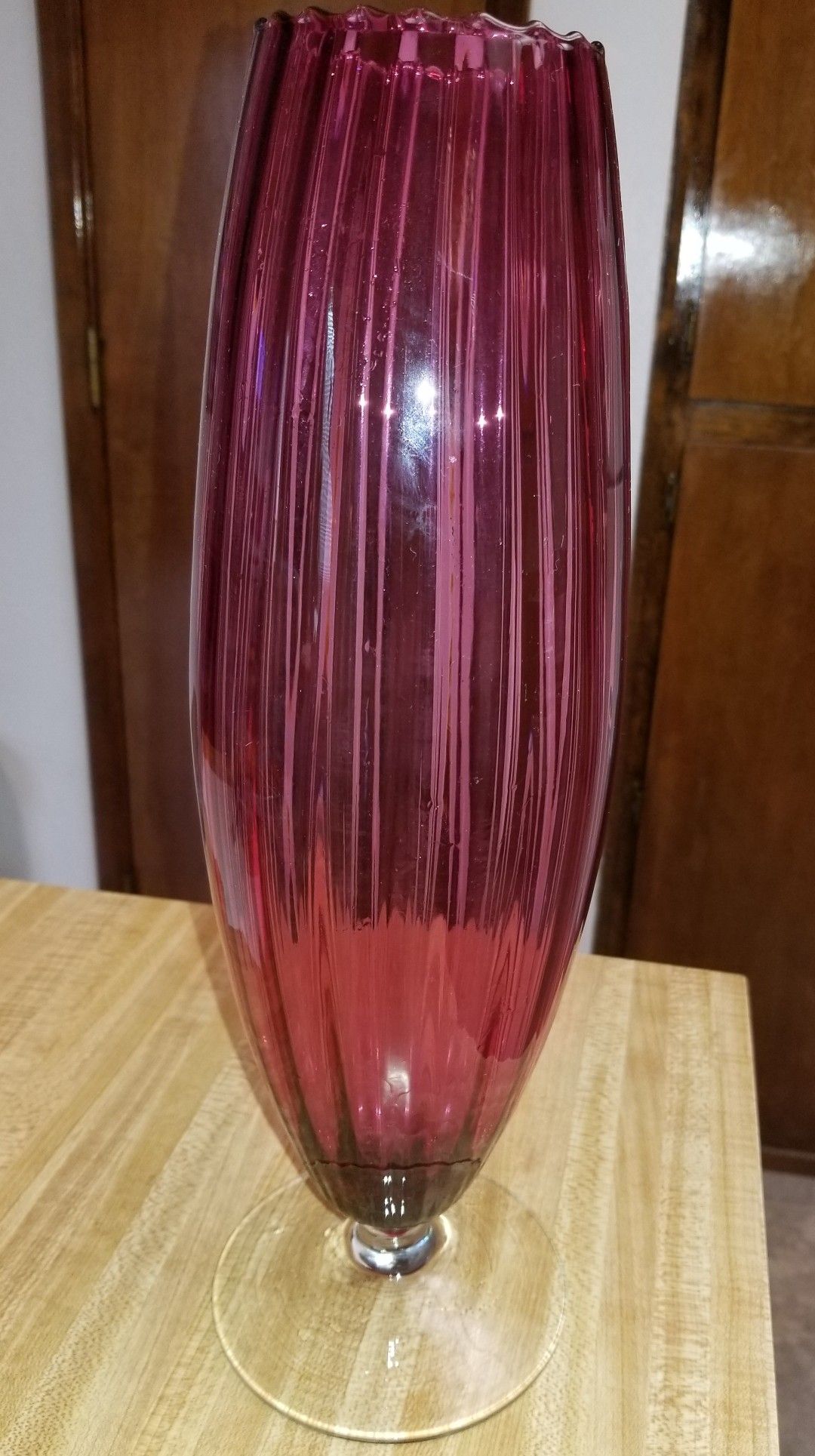 Vintage Mid Century Cranberry/Amethyst Italian Vase