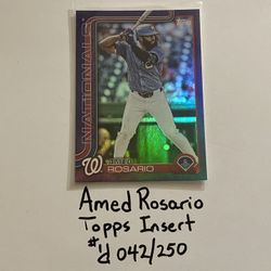 Amed Rosario Washington Nationals 2nd Baseman Topps Short Print Insert Card. #’d 042/250. 