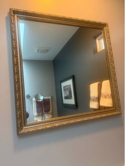 30x30 Gray Mirror with some gold highlights