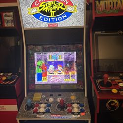 Arcade1up Street Fighter 2 Big Blue (with Upgrade Happ Buttons).