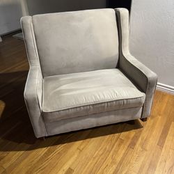 Soft Beige Wide Rocking Chair