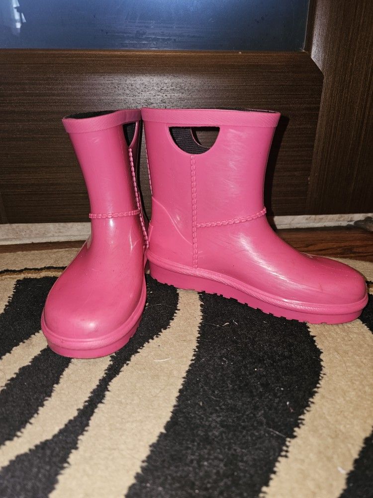 UGG Kids Pink Rahjee Rain Boots 12C