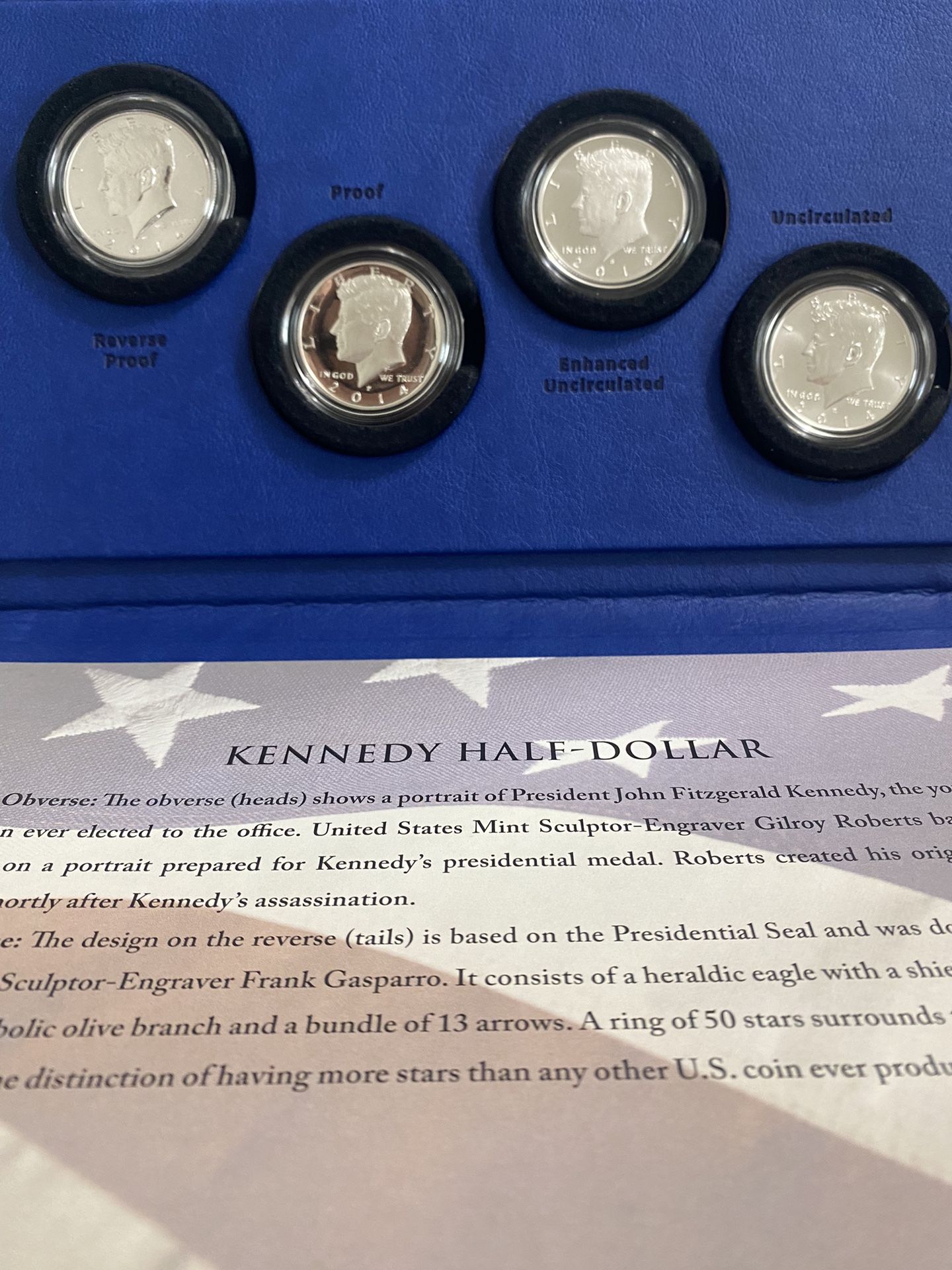 2014 50th Anniversary Silver Kennedy Half Dollar 4 Coin Set Fresh!