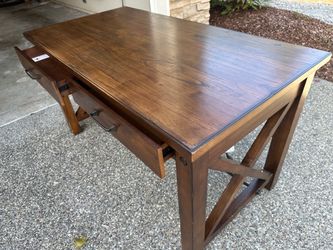 Solid, strong wooden desk with drawers