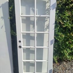 Exterior solid wood French door with glass a couple of Nick's very minor see last photos 32x80