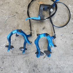 Front And Rear Bmx Calipers With Levers Cables 