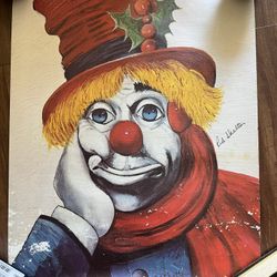 red skelton oil painting clown signed 16”x20” Original