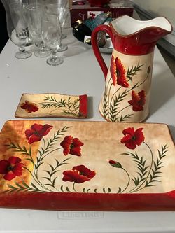 Pier 1 Poppies ceramic set.