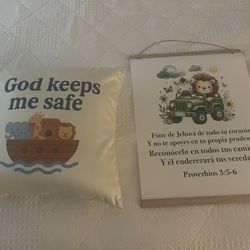 Kids Christian Decor Pillow And Poster 