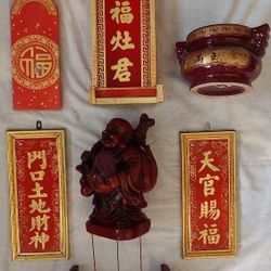 Red Buddha And Insecnce Holders 