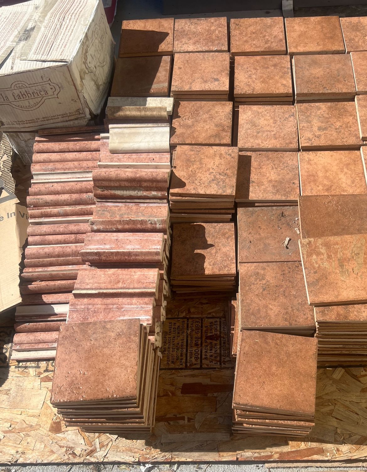 Wall and Floor Tile 6 1/2” X 6 1/2” Traditional