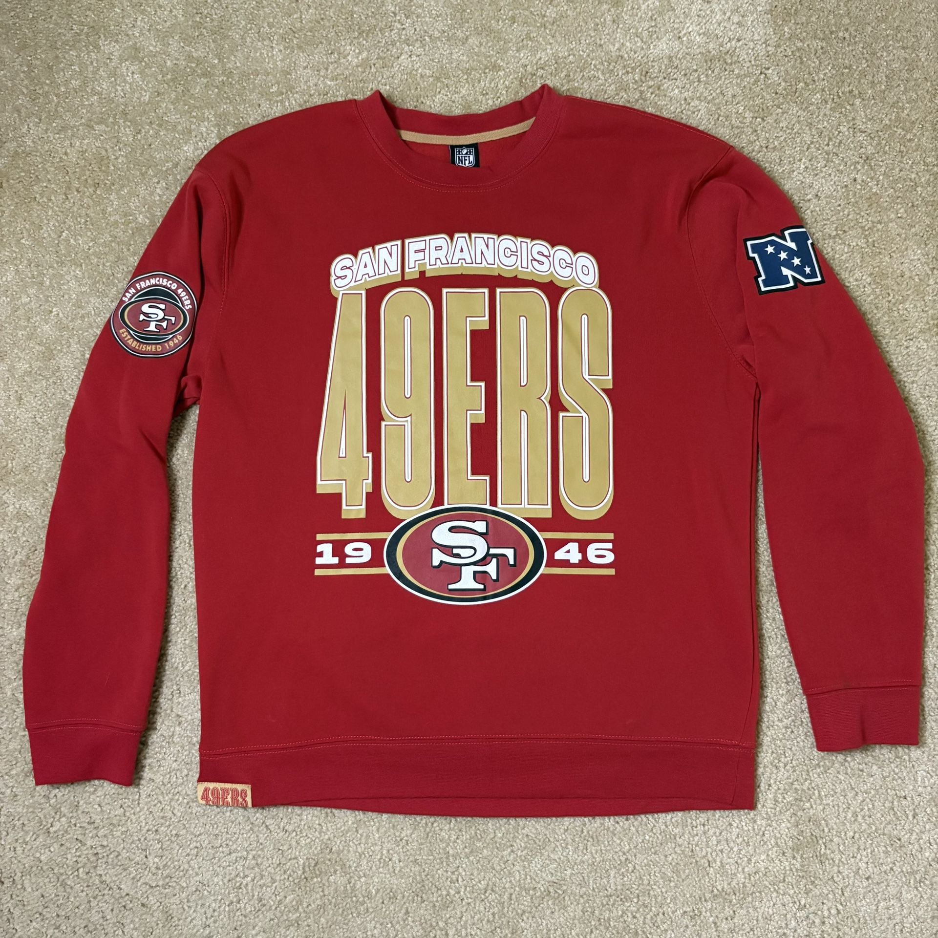 San Francisco 49ers Men’s Large red and gold Crewneck pullover sweatshirt