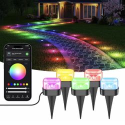 Brizled Outdoor Ground Lights, 50FT 130LM RGBCW