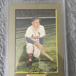 Enos Slaughter Signed Great Moments Perez-Steele Card - PSA/DNA