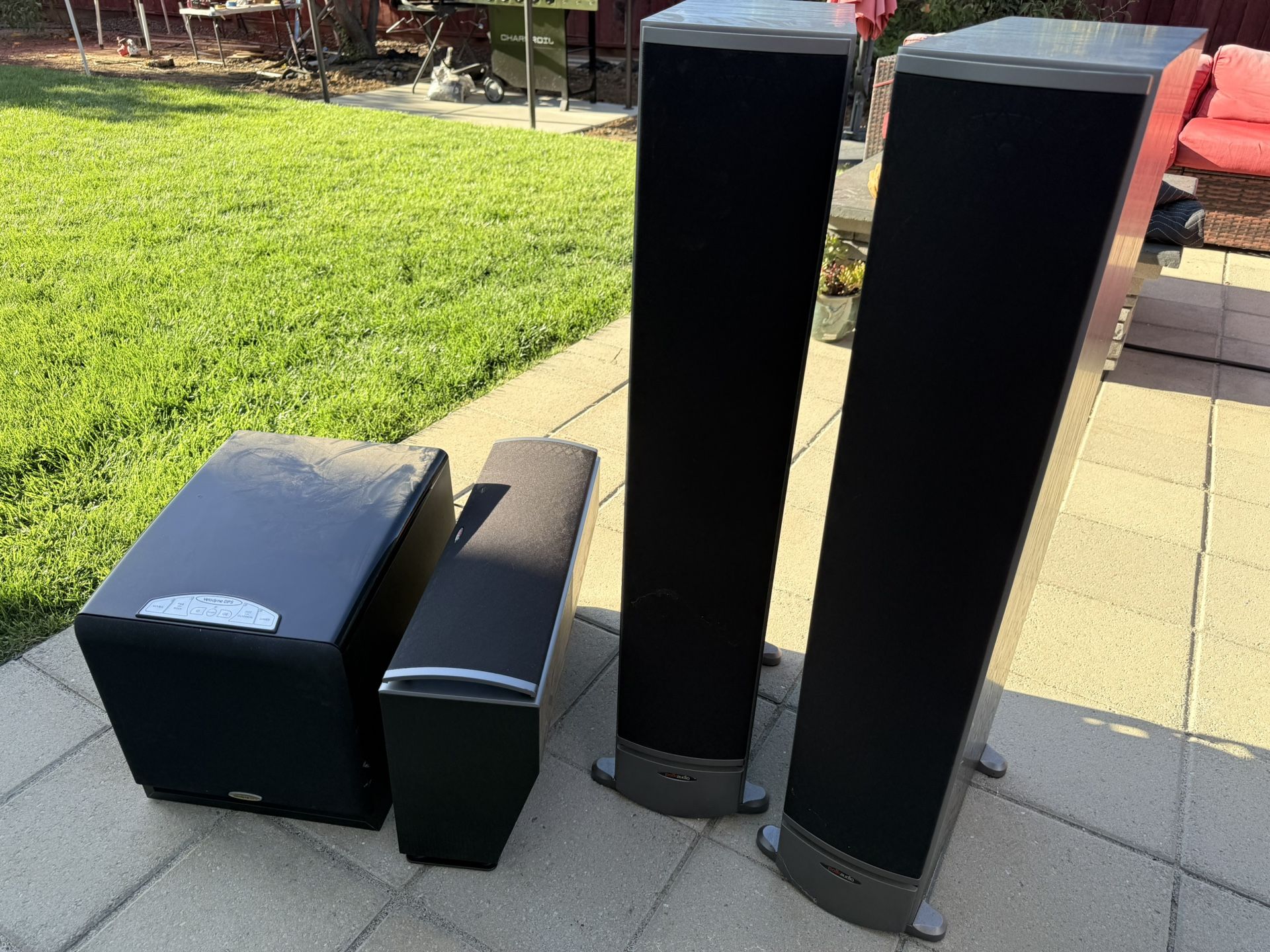 3.2 Polk audio home surround sound speakers with velodyne DPS