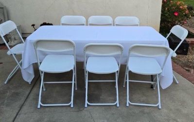 4 long Tables & 32 regular folding Chairs sets
