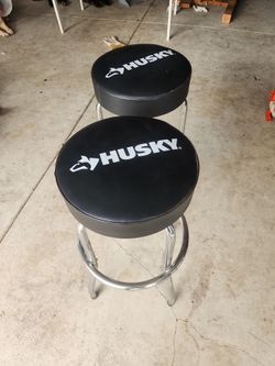 2 Husky bar stools/garage stools