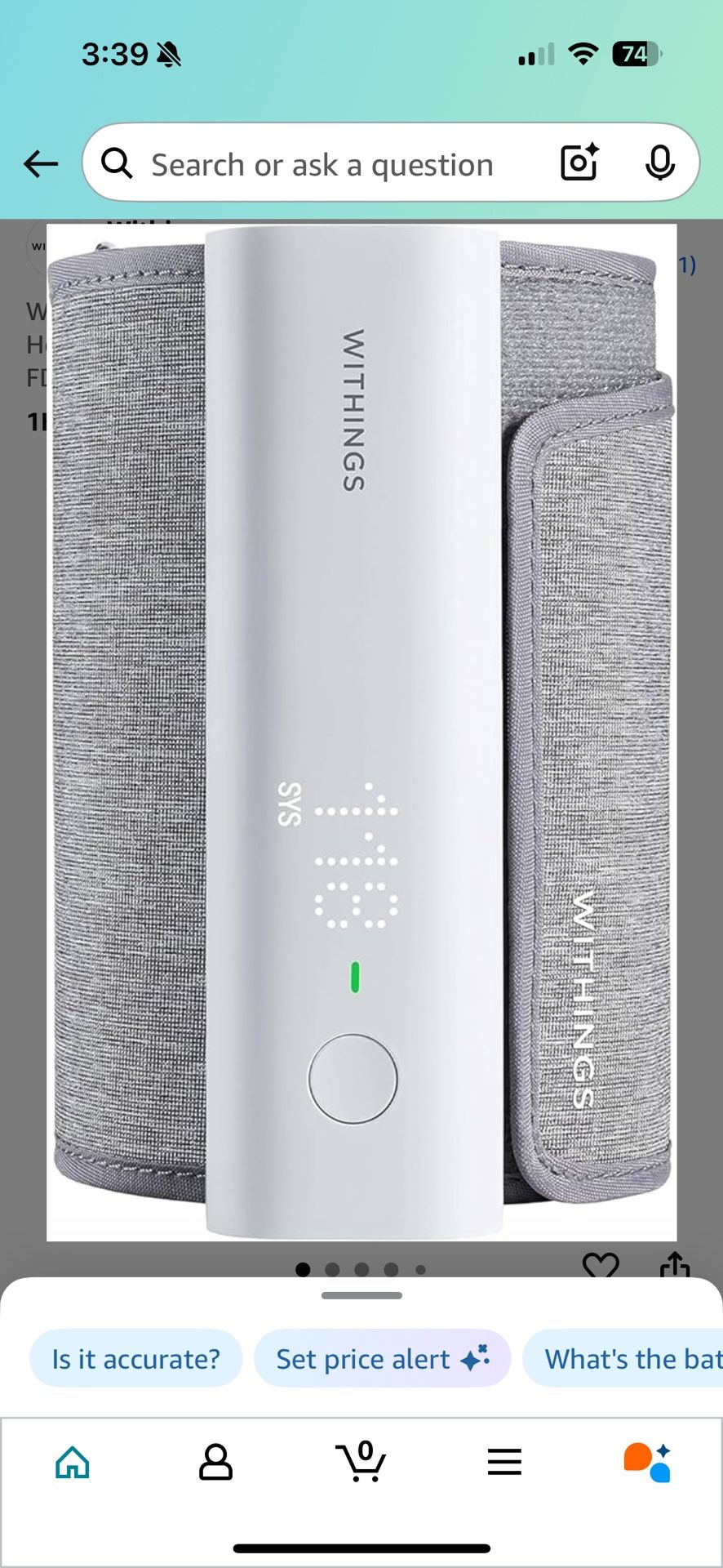 Withings BPM Connect Digital Blood Pressure Cuff And Heart Rate Monitor