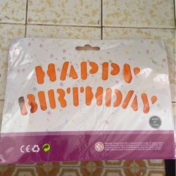Brand New Balloon - Happy Birthday In Orange