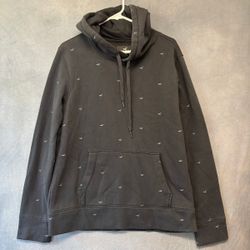 Hollister Black Logo Allover Print Pullover Hoodie