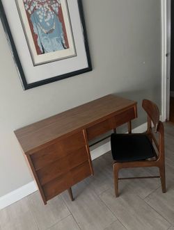 mid century furniture set walnut color